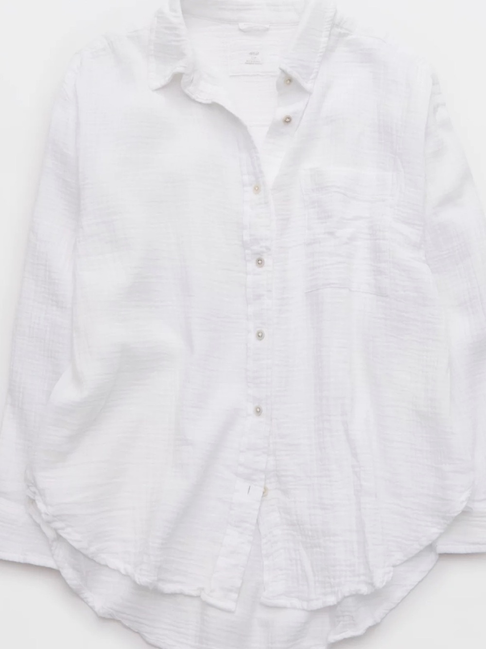 Aerie Day-Off Cover Up Shirt in White - Picture 3 of 6